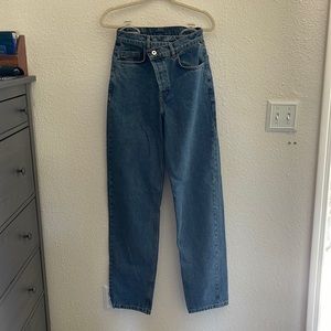 ASOS collision asymmetrical waist jean